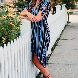 Striped Wrap Dress - Forever 21